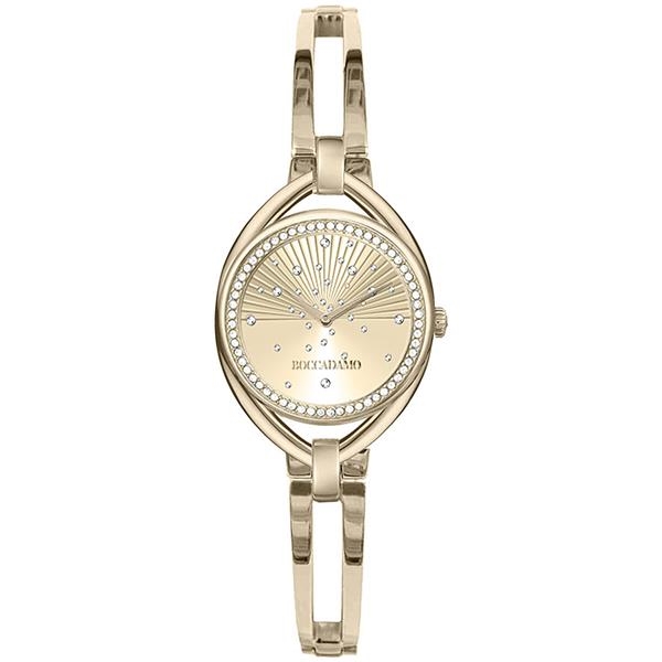 Boccadamo Orologio solo tempo donna gold con bracciale semirigido e  Swarovski BL003